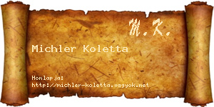 Michler Koletta névjegykártya